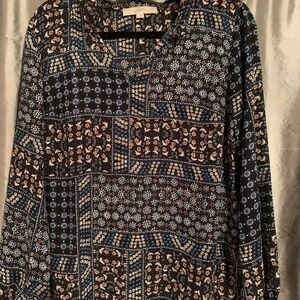 Loft navy pattern top